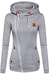 Fanala Women's Cotton Zip Pockets Long Sleeve Hoodies Pullovers Sweatshirts Tops