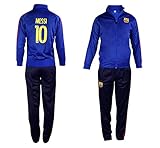 Fan Kitbag Barcelona Messi #10 Kids Soccer Tracksuit All Youth Sizes ✓ Messi #10 Soccer Track Jacket Top ✓ Kids Soccer Track Pants ✓ GIFT READY Packaging (10-12 Years Old, Messi #10 Tracksuit)