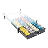 Coffee Pod Holder Storage Rack Capsules Capacity Drawer for Nespresso Vertuoline (40 Pods Glass Drawer)...
