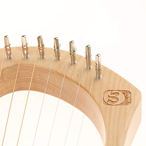 B Blesiya 7-String Wooden Harp， Kit with Tuning Key&Bag&Cleaning Cloth Mahogany Instrument - Music Lovers - Thumbnail 2