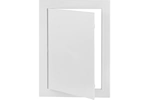 MIDELONG 8x12 inch Plastic Access Panel for Drywall Ceiling Reinforced Plumbing Wall Access Doors Removable Hinged for Duct System etc 20x30cm, White