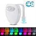 LED Toilet Bowl Night Light, Motion Sensor Activated Nightlights USB Rechargeable Colorful Toilet Light (1 PCS)