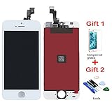 For iPhone SE LCD Display Touch Screen Digitizer Replacement with Repair Kit + Tempered Glass (White)