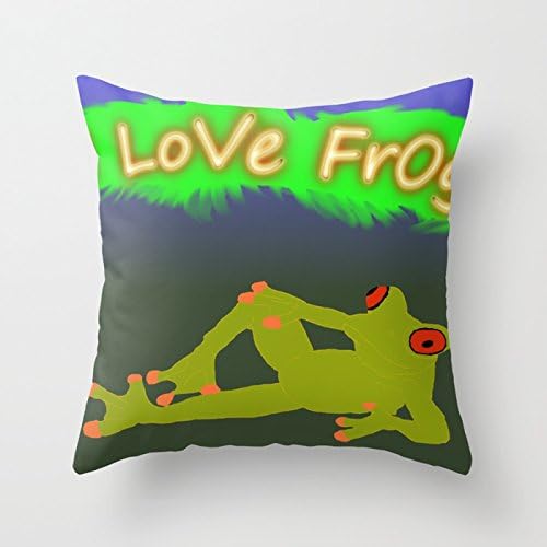 I love my frog Pillow Case by Pukis cartoon 1818 inches