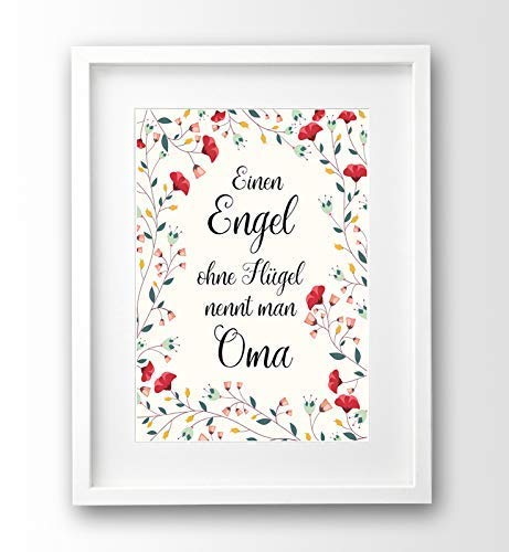 Kunstdruck Geschenk Oma A4 Ungerahmt Sprüche Poster Einen