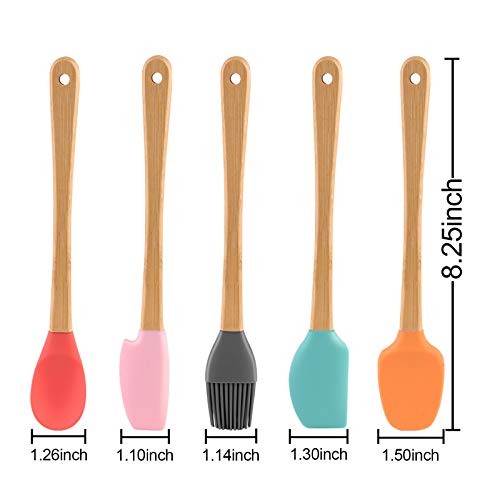 Mini Silicone Spatula Tiny Kitchen Utensils Set of 5 Nonstick Cookware