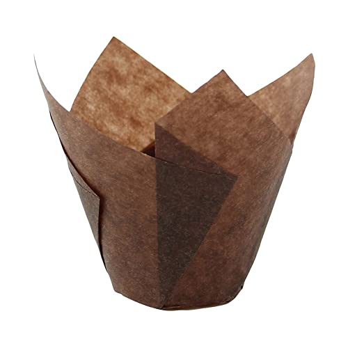 Tulips Dark Brown Silicone Baking Cup Liner (Case of 1000), PacknWood
