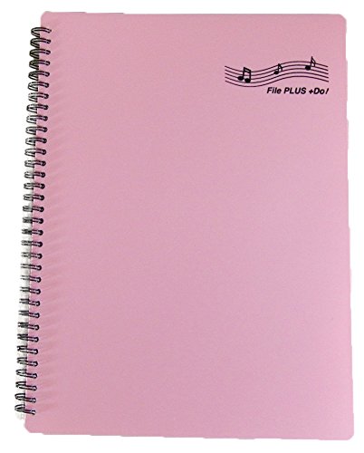 FILE PLUS DO Folder for Musicians, Sheet Music Folder, Band Folder, Writable, Spiral-Bound, US LETTER / A4 Size, 30 Sleeves, 60 Pages (Pink)