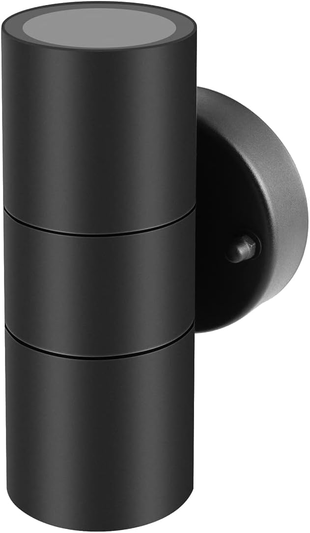 Kerry Outdoor Wall Lights, Up Down Mains Powered Lighting, Black Stainless Steel IP44 Waterproof, Exterior Wall Sconce for Indoor, Front Door, Patio, Hallway, Porch, Garden, Garage, Post — image 1