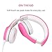 Wired Volume Limited Kids Headphones with Microphone and Music Sharing for Boys Girls Children by Agolds (Pink)