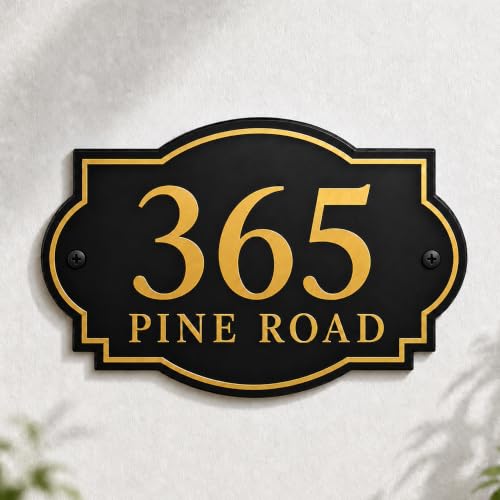 Custom Address Sign for House, Personalized Metal House Number Plaque