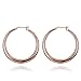 NIANPU Hot Fashion Women 18K Rose Gold Plate Smooth Hoop Earrings