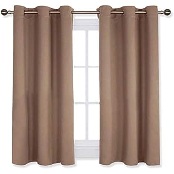 NICETOWN Window Draperies Blackout Curtain Panels, Window Treatment Thermal Insulated Solid Grommet Blackout Drapes for Bedroom (One Pair,42 by 54 Inch,Cappuccino)