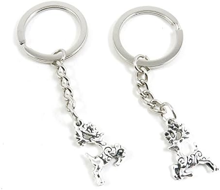 50 Pieces Keychain Keyring Door Car Key Chain Ring Tag Charms Bulk Supply Jewelry Making Clasp Findings G2DX3Q Sika Deer Buck