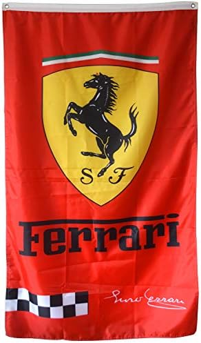 Cayyon Ferrari Flag Enzo Signature Vertical Red Banner 3x5ft