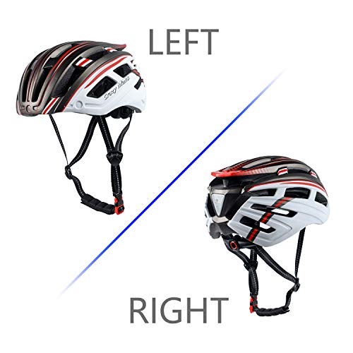 Crazy Mars Adult Bike Helmet with Light and Magnatic Goggle Visor Bicycle MTB BMX Helmet Men Women Adjustable