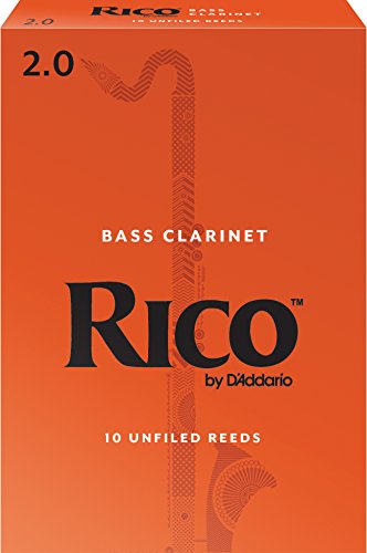 Rico by D'Addario REA1020 Bass Clarinet Reeds, Strength 2.0, 10-pack