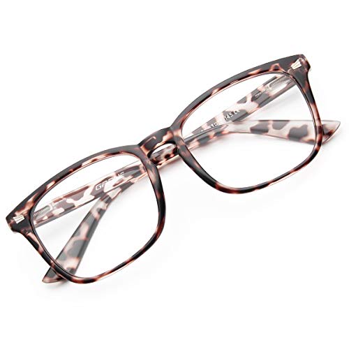 GAOYE Blue Light Blocking Glasses for Women Men,Spring Hinge Lightweight Computer Eyeglasses Anti UV Filter Lens - GYC8082 (Leopard-Tortoise/Transparent Lens)