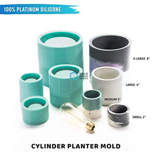 Bold Maker Studios: Cylinder Silicone Mold. DIY Planter Mold. Concrete Planter Mold, Clay Molds, Silicone Concrete Molds.