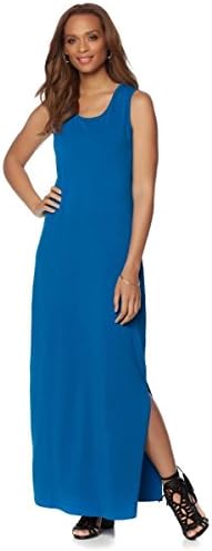 Wendy Williams Essential Jersey Maxi Dress Stretch Jersey Blue 1X New 541-472