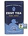 Zest Tea - Earl Grey Black High Caffeine Energy Tea, 15 Count Tea Sachets - Bergamot and Nilgiri Indian Black Tea in Premium Pyramid Bags