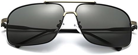 FSK Polarized Sunglasses for Men Large Size FSK384 (black-gold, grey)