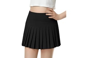 QooNoo Girls Pleated Tennis Skirts with Shorts Athletic Skirt with Side Pocket High Waist Active Skort for Girl Youth Kids