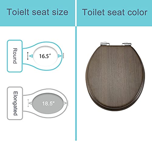 Angel Shield Toilet Seat Molded Wood with Quiet Close Easy Clean Quick