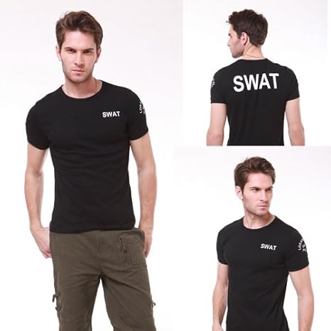 Amazon Swat 装備にこだわりをもってる方へ ぴっちり Tシャツ メンズ 黒 Mサイズ サバゲー 装備 サバイバル ミリタリー アニメ 萌えグッズ 通販