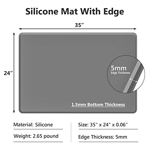 Gartful Extra Large Silicone Mat for Counter, 35" x 24" x 0.06
