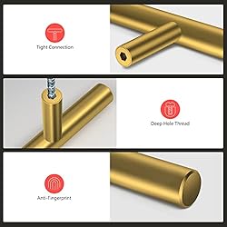 homdiy 50 Pack 5in Cabinet Handles Brushed Brass