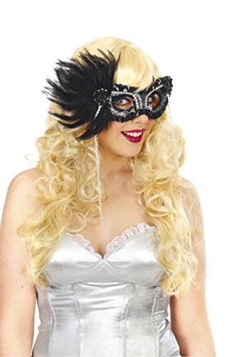 Magik Costumes Women's Noir Glitter Feather Mask