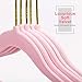 MIZGI Premium Kids Velvet Hangers (Pack of 50) with Gold Hooks,Space Saving Ultra Thin,Non Slip Hangers use for Children's Skirt Dress Pants,Clothes Hangers by (Pink)