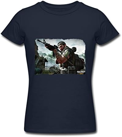 TOGEB Call of Duty Black Ops poster Lady Short T-shirt young T-Shirts Navy XL