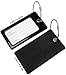 Luggage Tags Business Card Holder TUFFTAAG with Cable Key Rings, Tough PVC, 2pk (Black)
