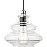 Livex Lighting, 52831-68, Everett, Pendant, Shiny Black with Chrome Finish Accents
