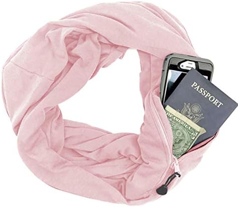 YQWEL Women Zipper Pocketed Scarf,Infinity Scarf with Pocket,Couple Scarf