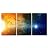 3 Piece Canvas Wall Art - Scientific Background, Big Red Star, Nebula in Deep Space - Modern Home Art Stretched and Framed Ready to Hang - 24"x36"x3 Panels