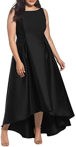 Plus Size High Low Dress Long Maxi Evening Party Ballgown For Women Black 2XL