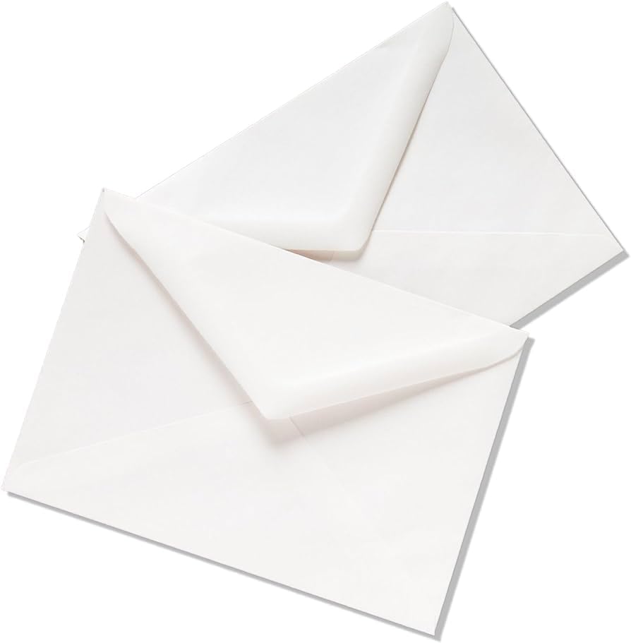 DJP 100 x 5 x7 Premium White Greetings Card Envelope 100gsm (184mm x 133mm)