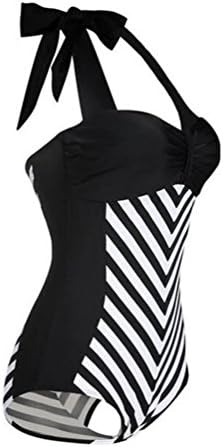 Vissgirl 2016 New European and American High Elastic Piece Striped Bikini Spa Conservative Swimsuit(XXXL)