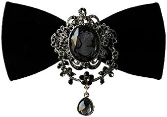 Elegant Adjustable Pre-tied bow ties for Men Boys Formal Classic Diamond Velvet Wedding Bowtie Necktie (black)