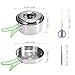 Lixada Camping Cookware Mess Kit Backpacking Gear & Hiking Outdoors Cooking Equipment Cookset with Lightweight, Compact, Durable Pot Pan Bowls,Folding Tableware Cutlery Set