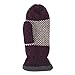 BRUCERIVER Women Snowflake Knit Mittens with Warm Fleece Lining Size L (Aubergine)