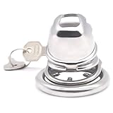 CQ Stainless Steel Chastity Cage Curved Ring Smooth and Comfortable SM Training Fun Cleaning Device T-Shirt (Size : M)