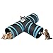 CO-Z Collapsible Cat Tunnel Tube Kitty Tunnel Bored Cat Pet Toys Peek Hole Toy Ball Cat, Puppy, Kitty, Kitten, Rabbit (3-Way Black) primary