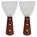 Richohome Wood Handle Stainless Steel Blade Slant Edge Grill Scrapers, 4 by 8.5-Inch (Pack of 2)
