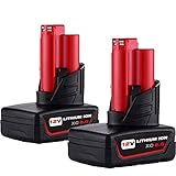 VINIDA 2 Pack 12V 6000mAh Lithium-ion Battery Replacement for Milwaukee M 12 XC 48-11-2411 48-11-2420 48-11-2401 48-11-2402 2455-20 Cordless Power Drill Tools
