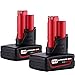 VINIDA 2 Pack 12V 6000mAh Lithium-ion Battery Replacement for Milwaukee M12 XC 48-11-2411 48-11-2420 48-11-2401 48-11-2402 2455-20 Cordless Power Drill Tools