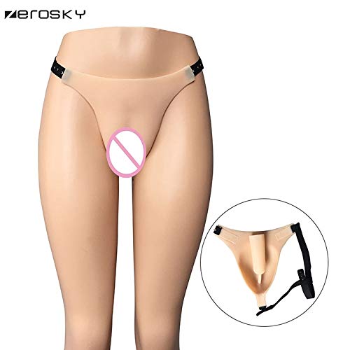 adulttoysZerosky Silicone Vagina Panty Realistic Vagina Girl Underwear Piss Transgender TV Thong Sex Toys for Women Men